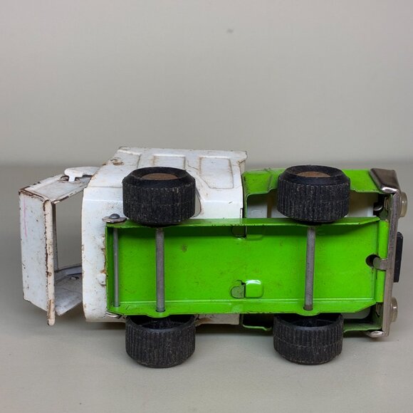 VINTAGE GREEN " BUDDY L " PRESSED STEEL TOY GARBAGE TRUCK - Picture 10 of 10